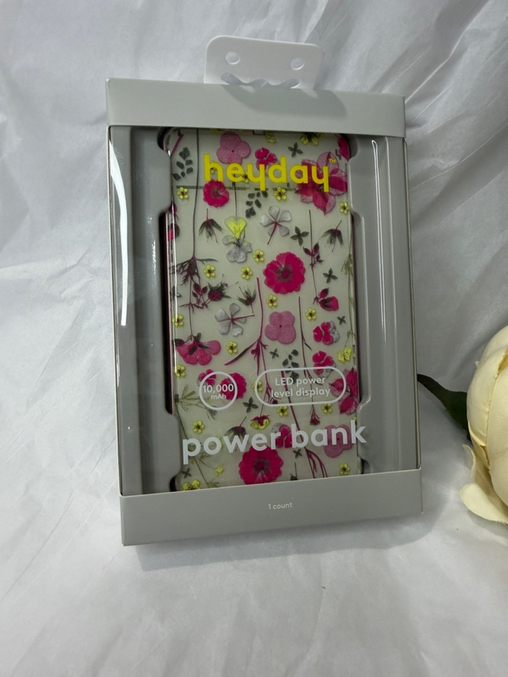 heyday Pink Floral Power Bank